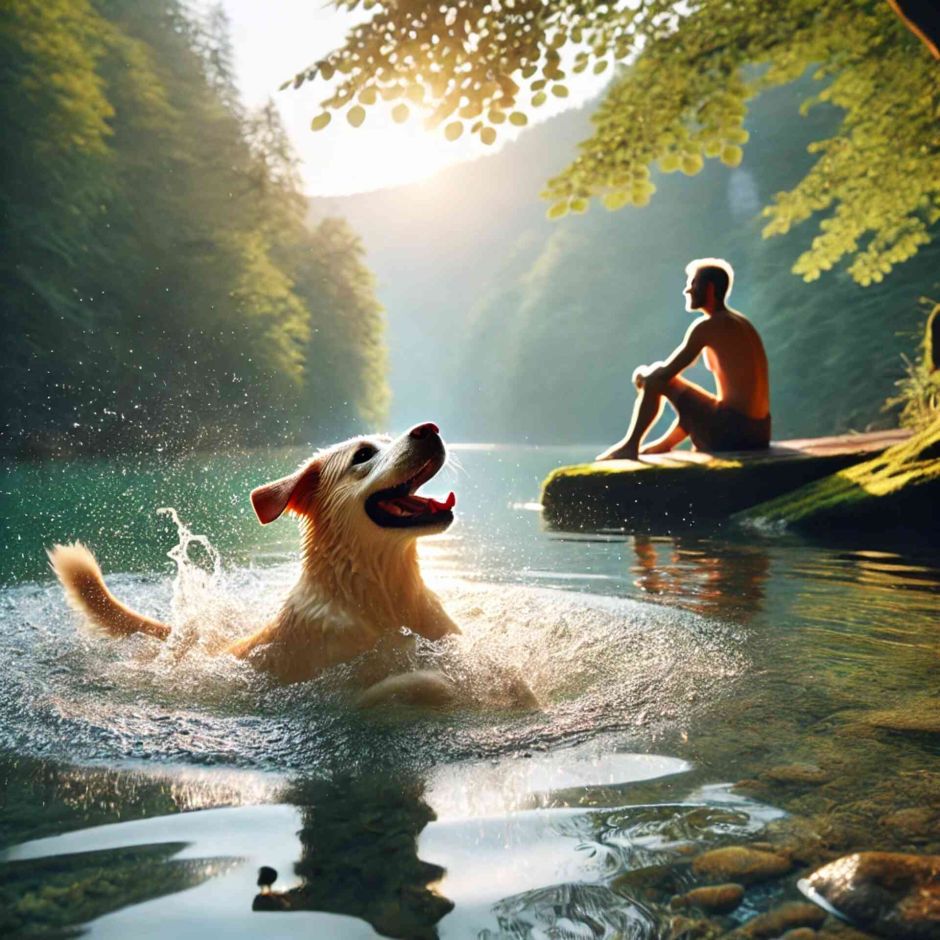 Il rifugio nell'acqua benefici della natura per il cane